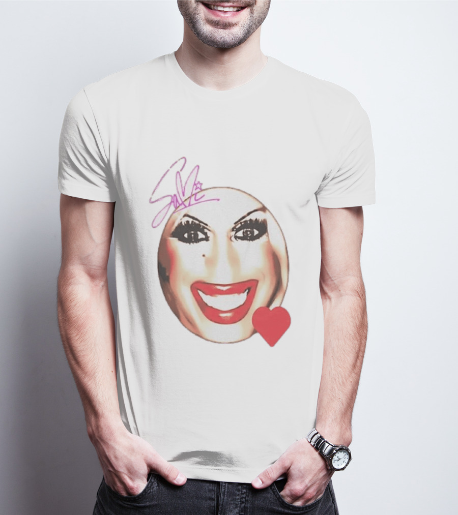 Save Signature Heavy Makeup Smile Red Heart T-Shirt