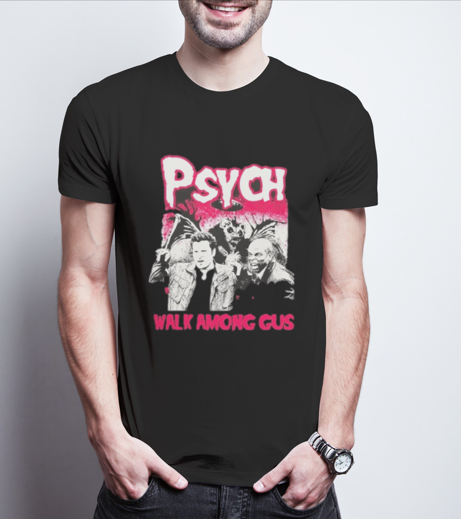 Psych Walk Among Gus Shawn Spencer Burton Guster Comic T-Shirt