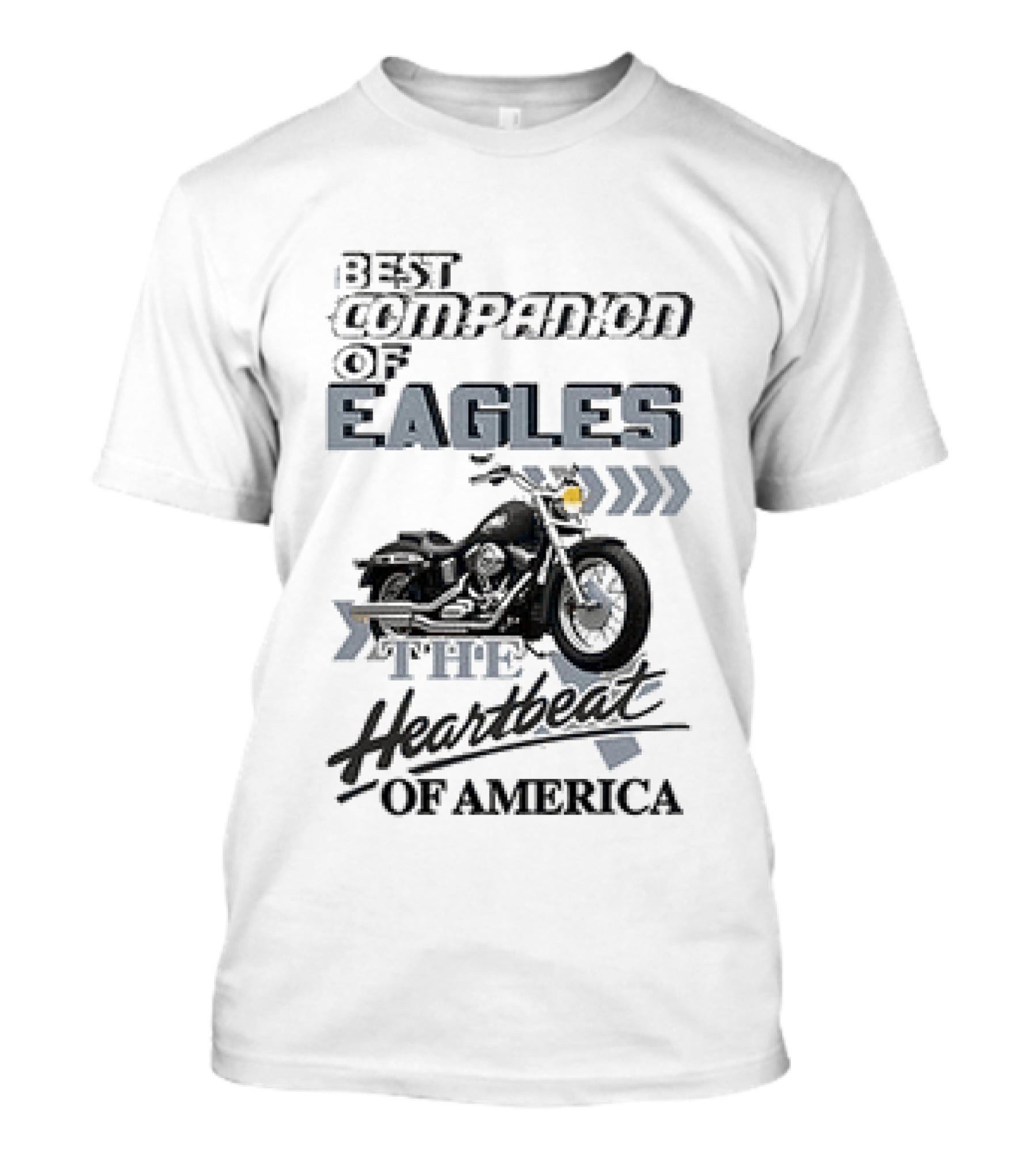 Philadelphia Eagles Best Companion Harley Davidson Heartbeat Of America T-Shirt