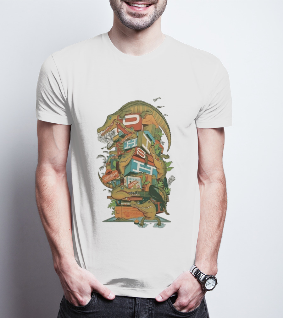 Phish Guest Check Richmond Virginia Alligator Concert Stacked Blocks T-Shirt
