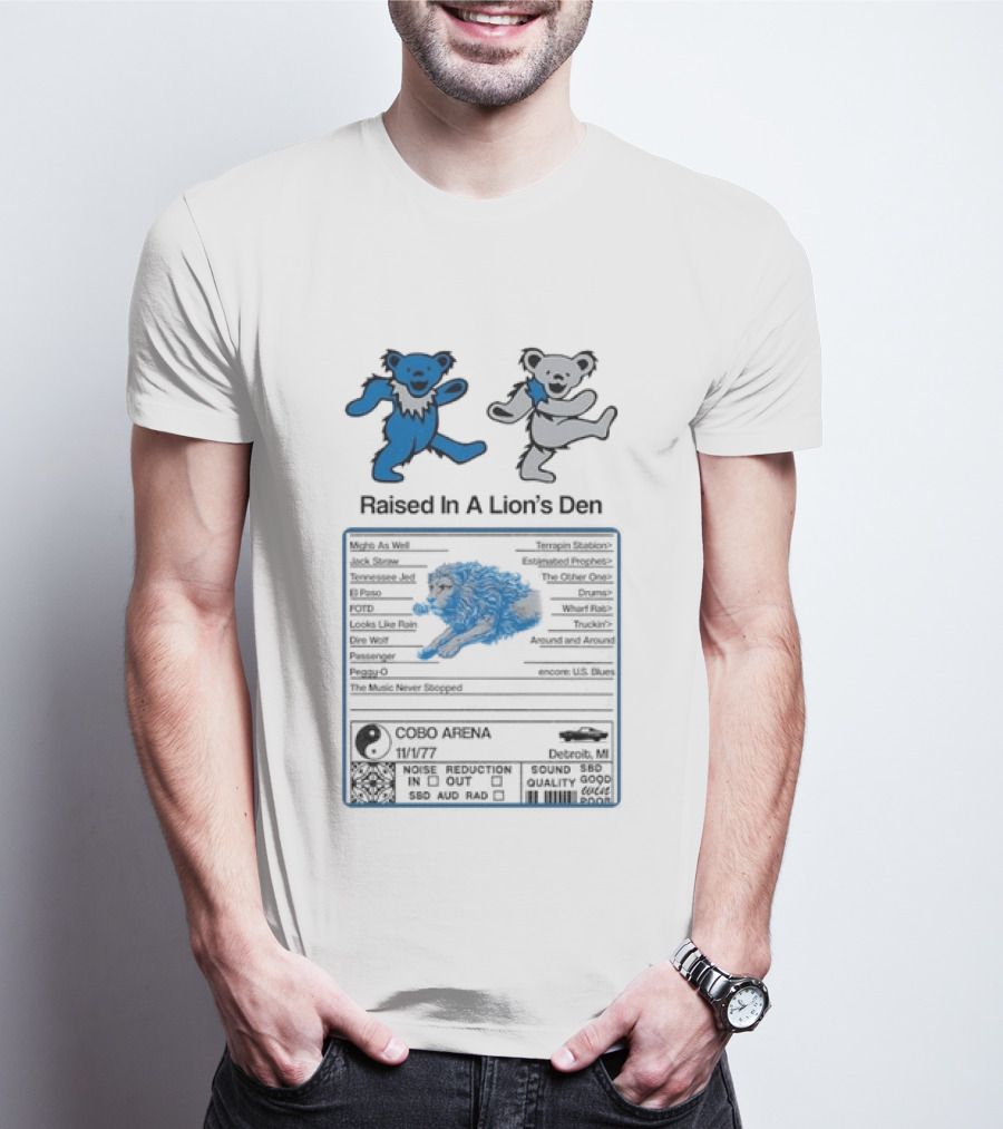 Grateful Dead Dancing Bears Raised In A Lion's Den Psychedelic Nutrition Facts T-Shirt