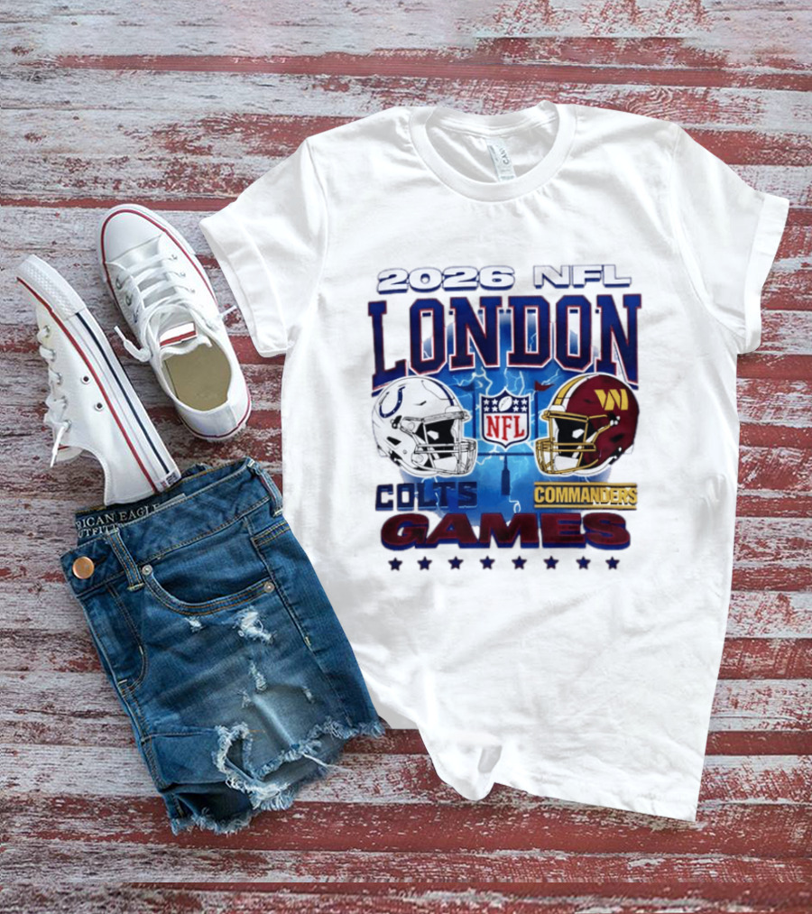 2026 NFL London Colts Commanders Games Helmets T-Shirt