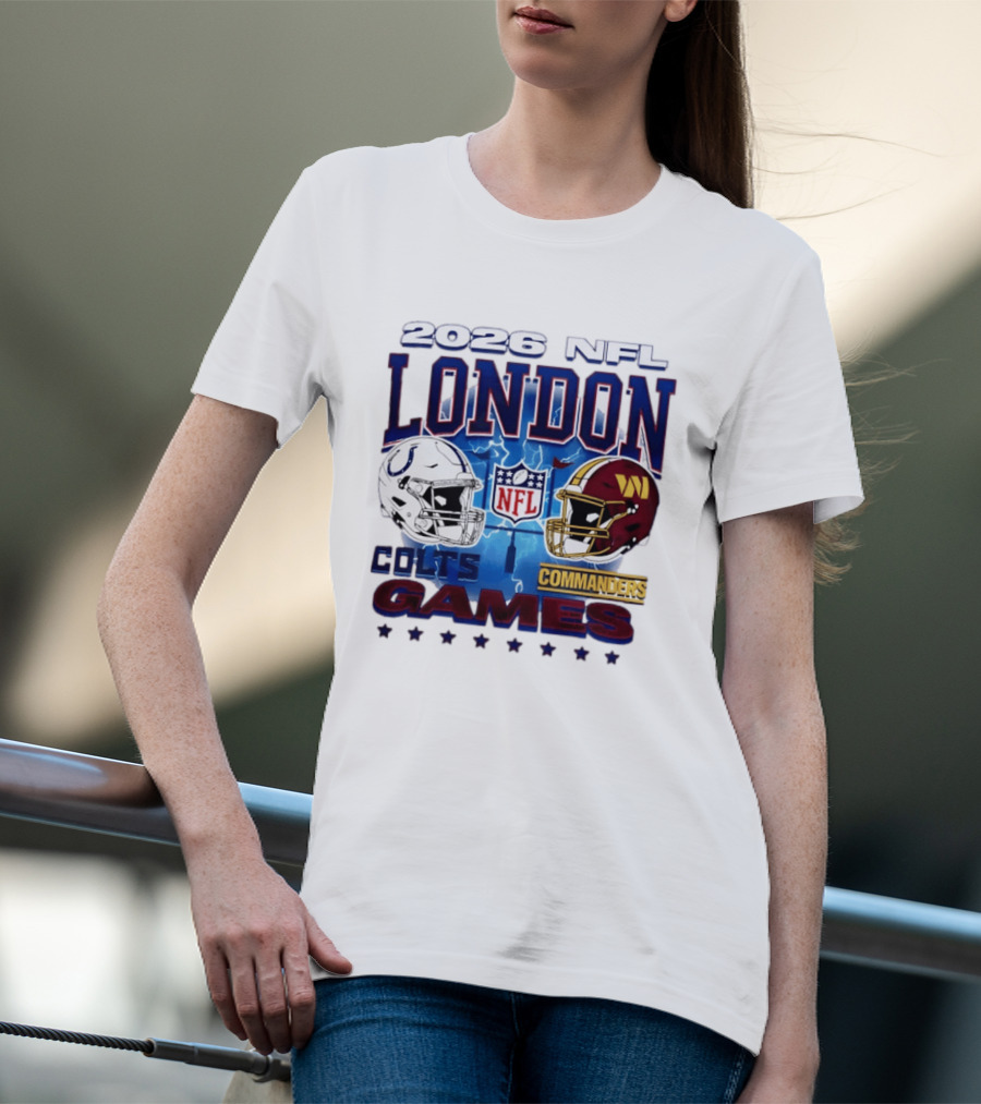 2026 NFL London Colts Commanders Games Helmets T-Shirt