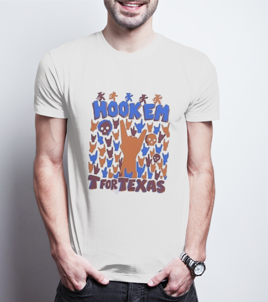 Hook Em For Texas Grateful Dead Collaboration With Longhorns T-Shirt