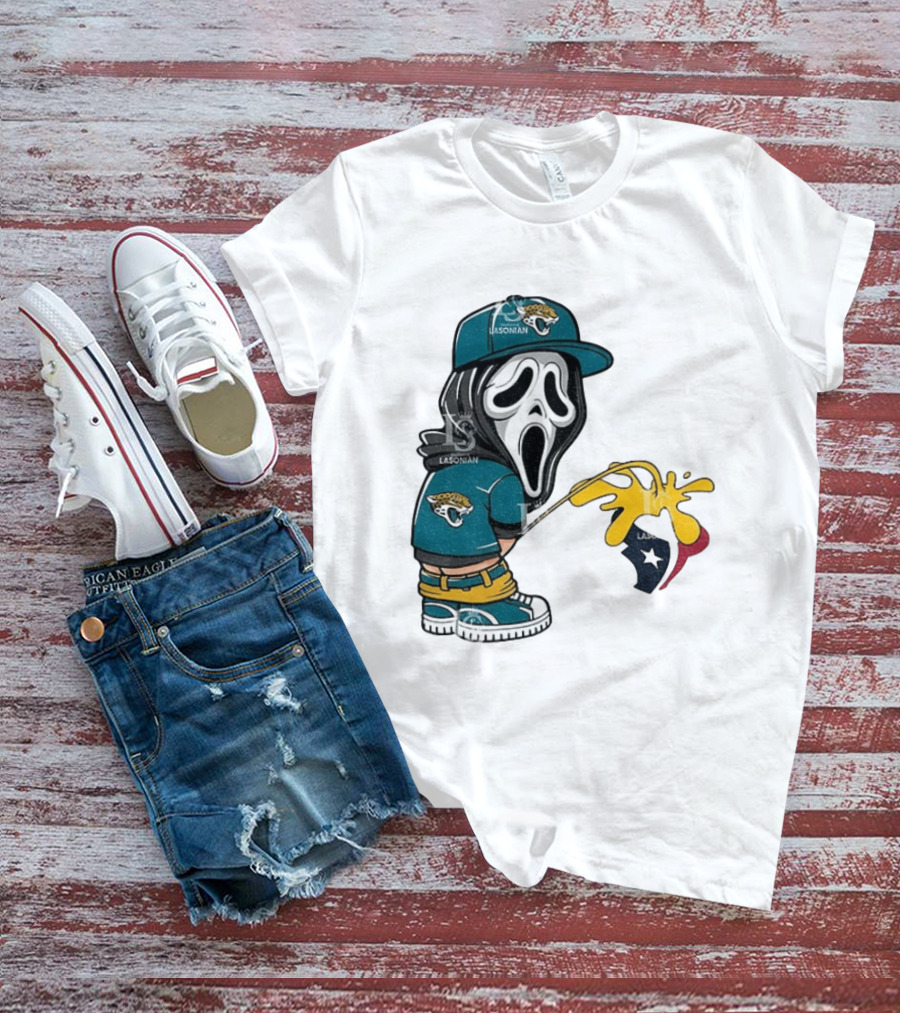 Jacksonville Jaguars Ghostface Pissing On Houston Texans T-Shirt