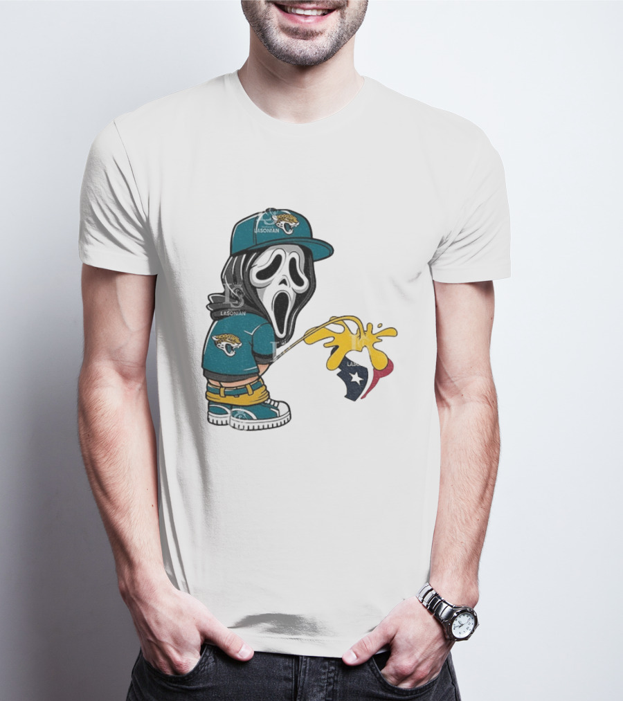 Jacksonville Jaguars Ghostface Pissing On Houston Texans T-Shirt