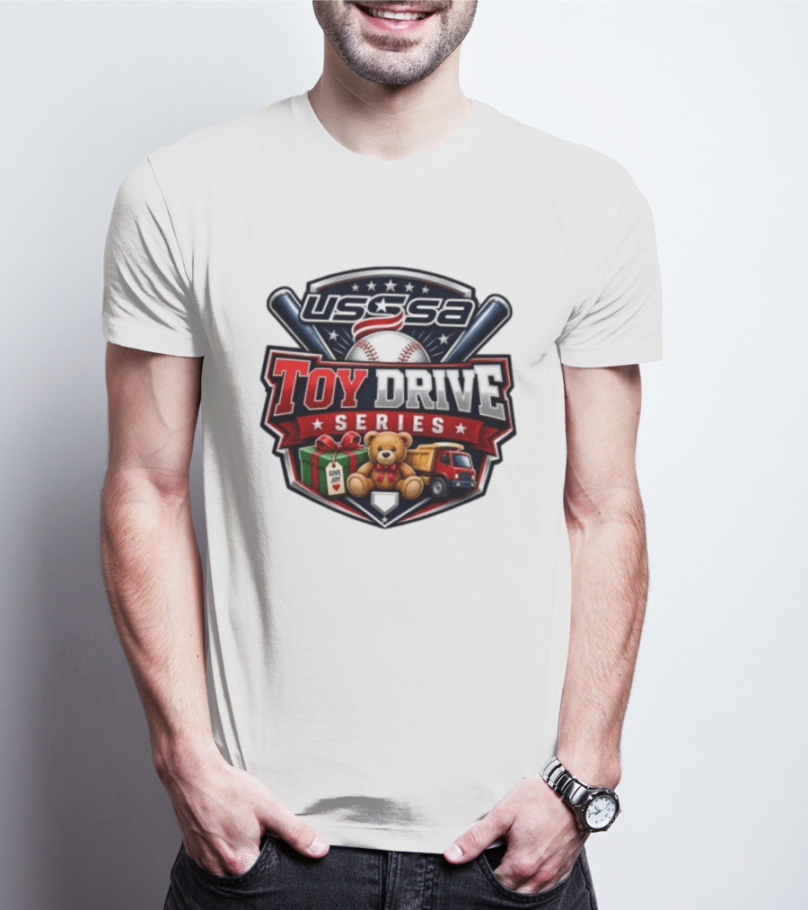 USSSA Toy Drive Series Teddy Bear Truck Give Joy Baseball Tournament T-Shirt