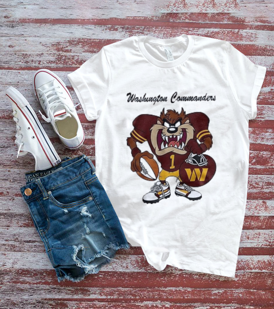 Washington Commanders Taz Looney Tunes Collaboration Football Fan Gear T-Shirt