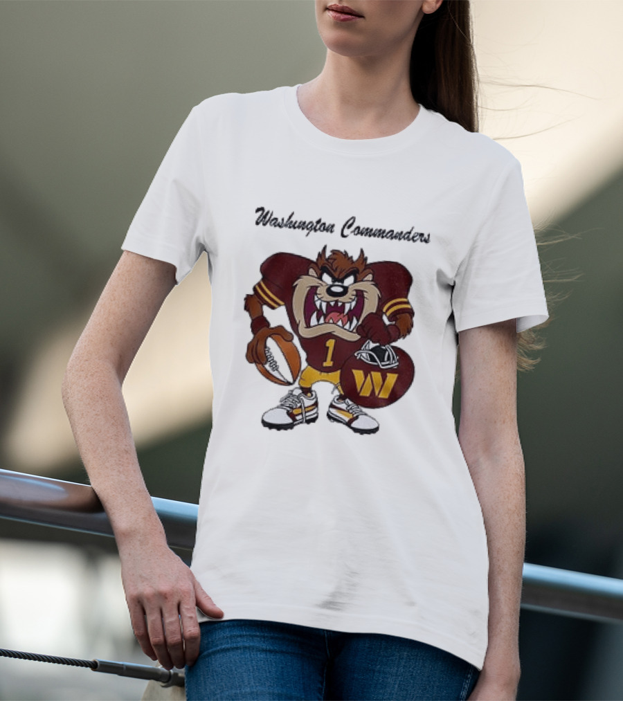 Washington Commanders Taz Looney Tunes Collaboration Football Fan Gear T-Shirt