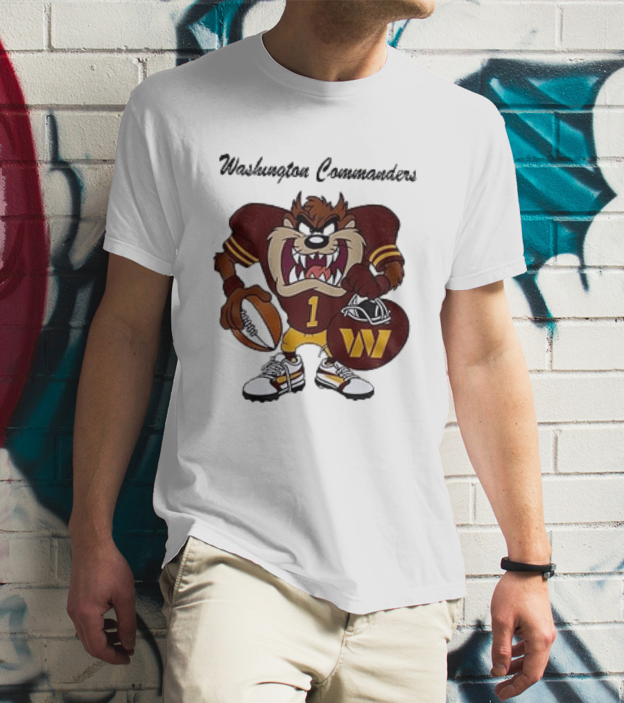 Washington Commanders Taz Looney Tunes Collaboration Football Fan Gear T-Shirt