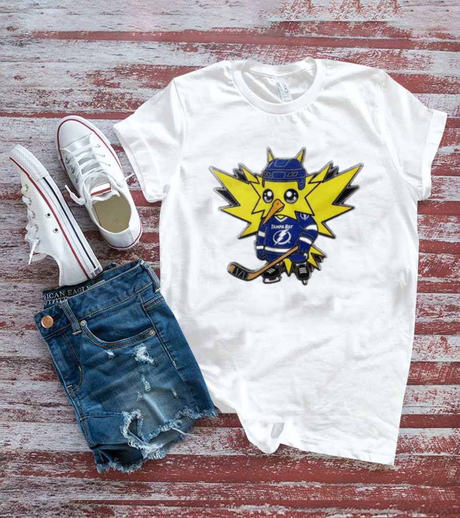 Zapdos Tampa Bay Lightning NHL Pokemon Hockey Cartoon T-Shirt