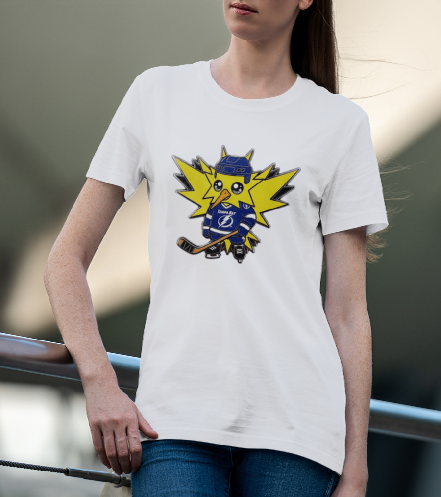 Zapdos Tampa Bay Lightning NHL Pokemon Hockey Cartoon T-Shirt
