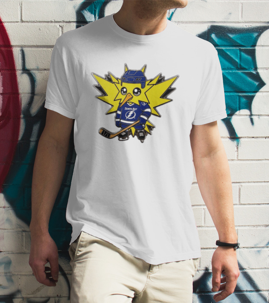Zapdos Tampa Bay Lightning NHL Pokemon Hockey Cartoon T-Shirt