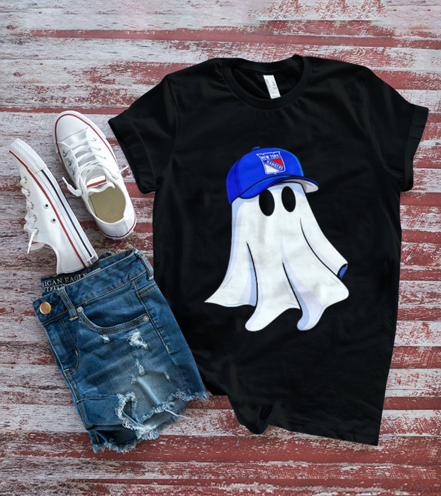 New York Rangers Ghost With Blue Cap Halloween T-Shirt