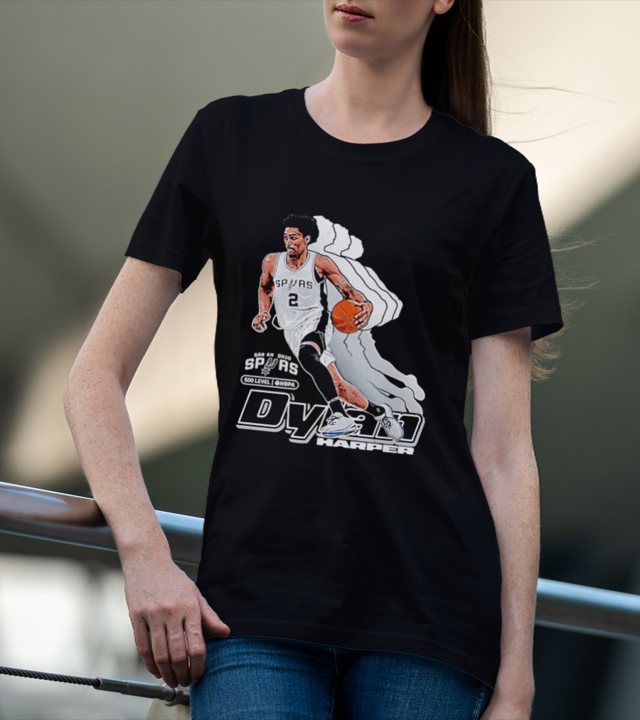 Dylan Harper Number 2 San Antonio Spurs NBA 500 Level @NBPA T-Shirt