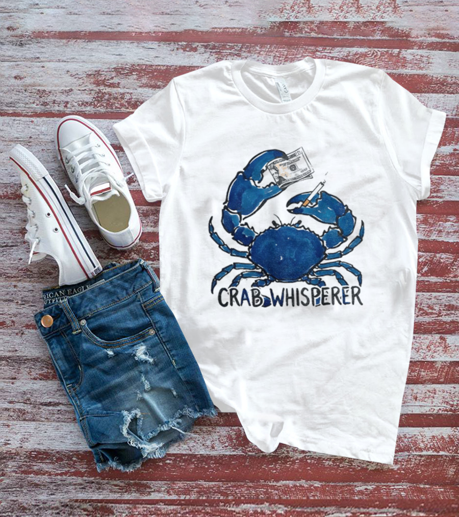 Crab Whisperer Blue Crab Holding Paintbrush Meme T-Shirt