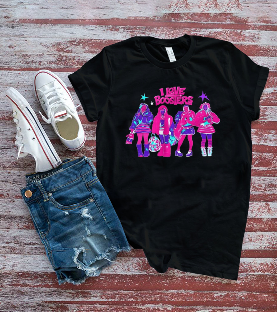 I Love Boosters Y2K Aesthetic Fashion Streetwear Style Colorful Retro Outfits T-Shirt