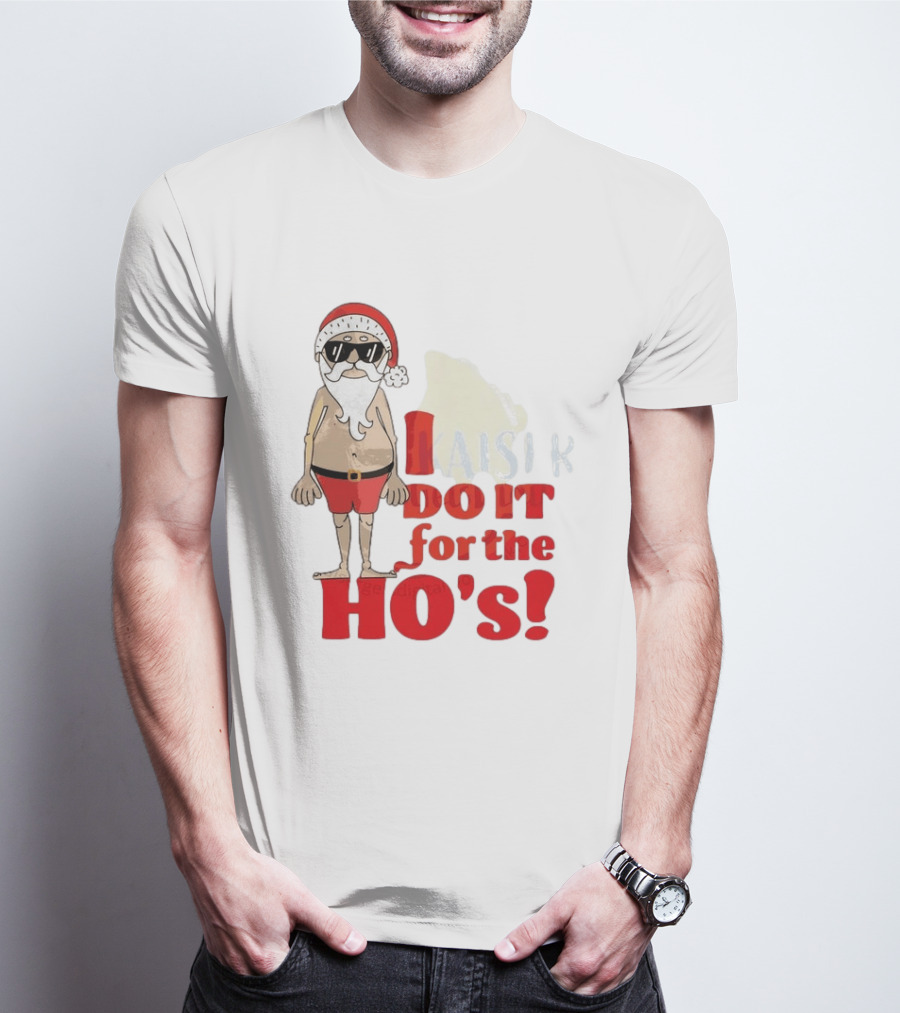 Santa Claus I Do It For The Ho's Funny Christmas Topless Sunglasses T-Shirt
