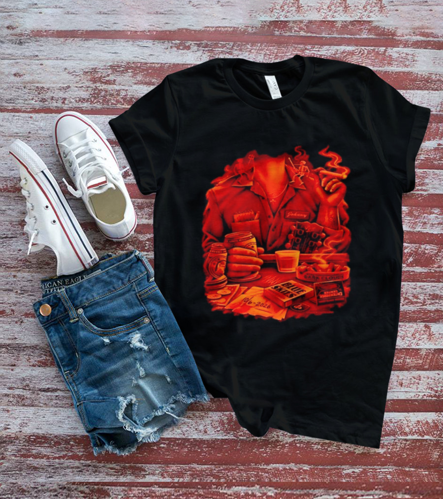 Johnny St Louis Missouri 10 6 2026 Dark Clouds Blue Skies Cigar Whiskey Guitar T-Shirt