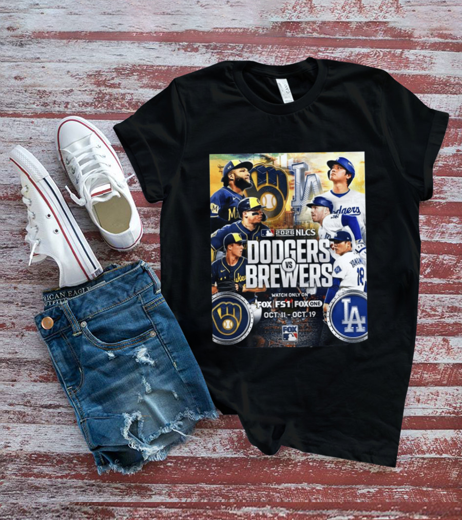 2026 NLCS Dodgers Vs Brewers MLB Showdown On Fox Oct 11 19 T-Shirt
