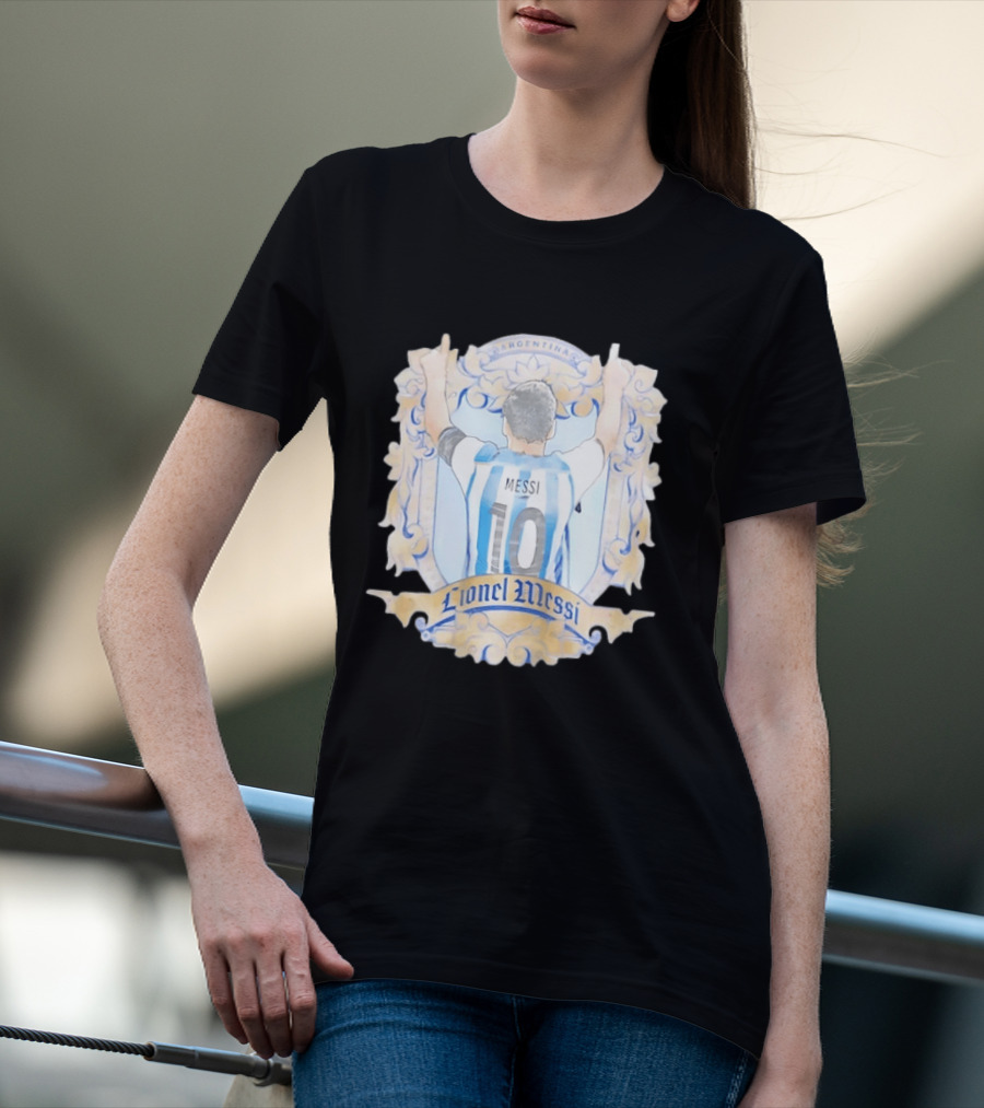 Lionel Messi Argentina Number 10 Football Jersey T-Shirt