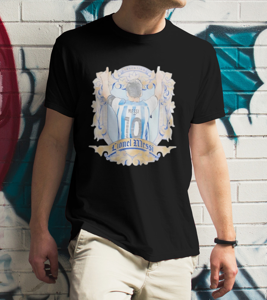 Lionel Messi Argentina Number 10 Football Jersey T-Shirt