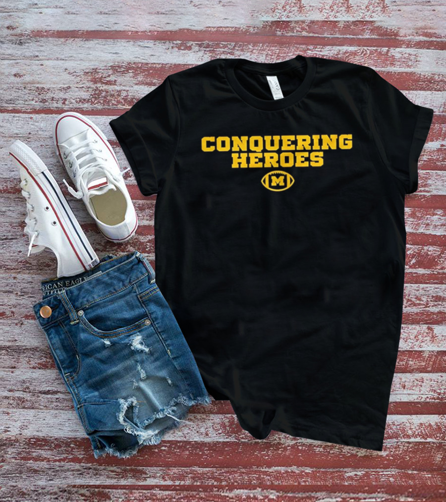 Michigan Wolverines Conquering Heroes Football M T-Shirt