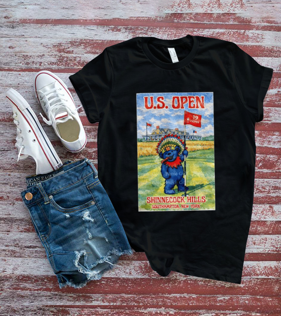 U.S. Open Shinnecock Hills Southampton New York Grateful Dead Dancing Bear Golf Course T-Shirt