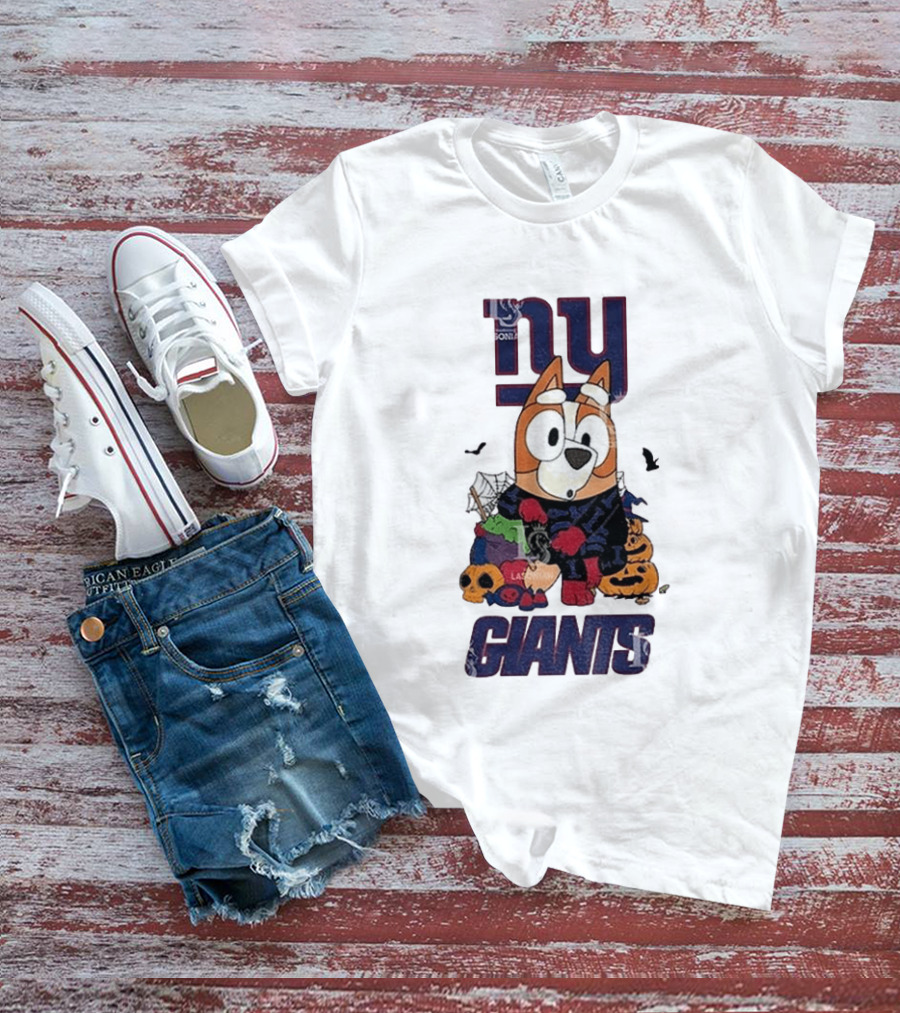 New York Giants Bluey Halloween 2026 Pumpkin Celebration T-Shirt