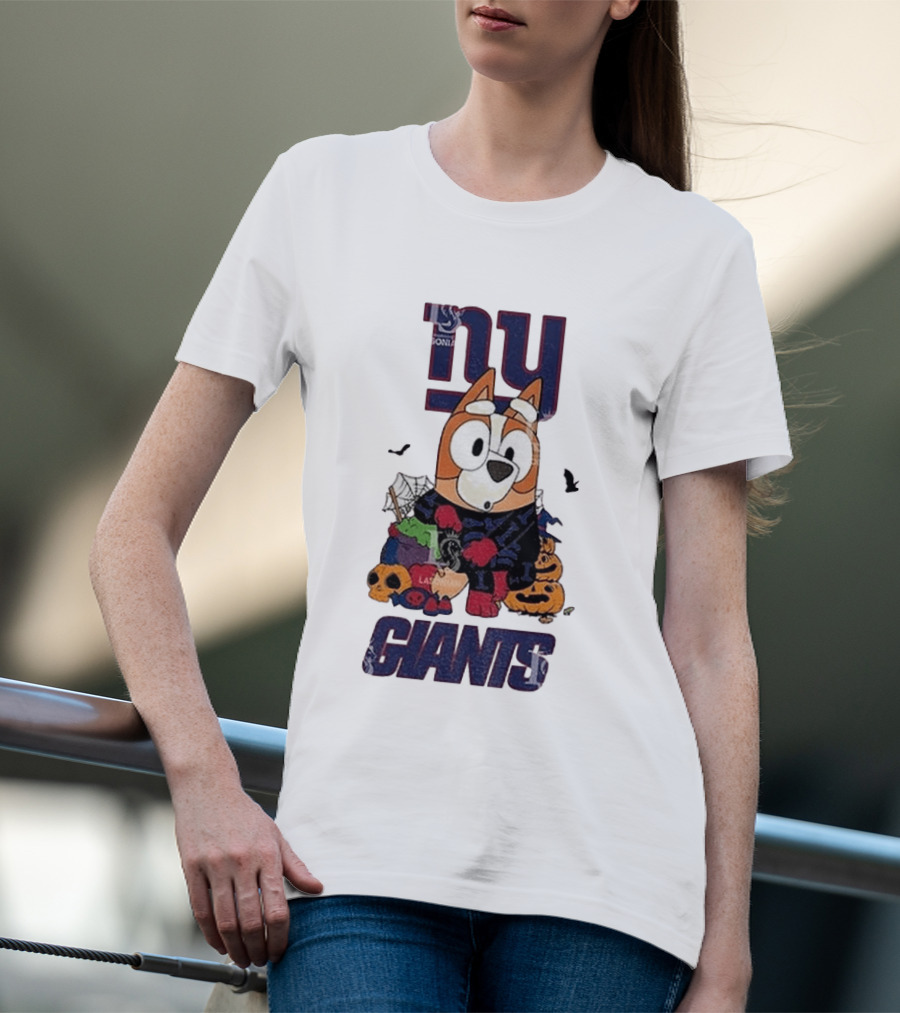 New York Giants Bluey Halloween 2026 Pumpkin Celebration T-Shirt
