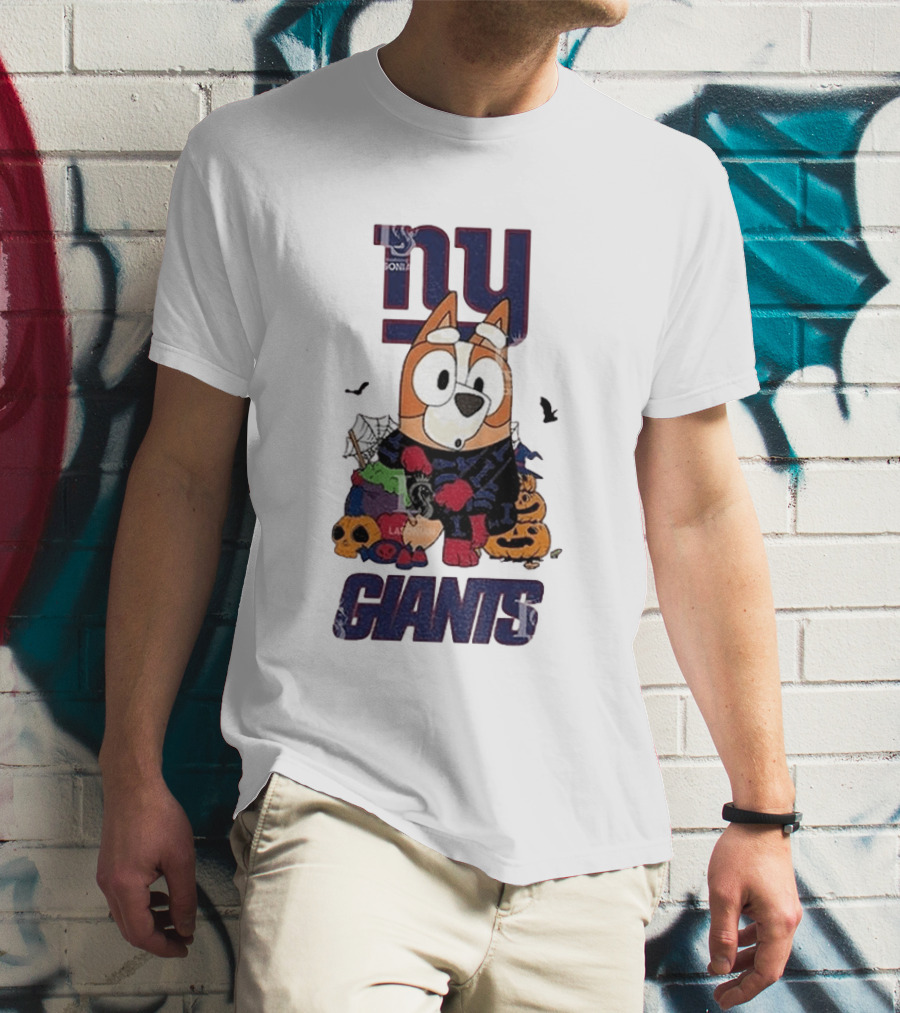New York Giants Bluey Halloween 2026 Pumpkin Celebration T-Shirt