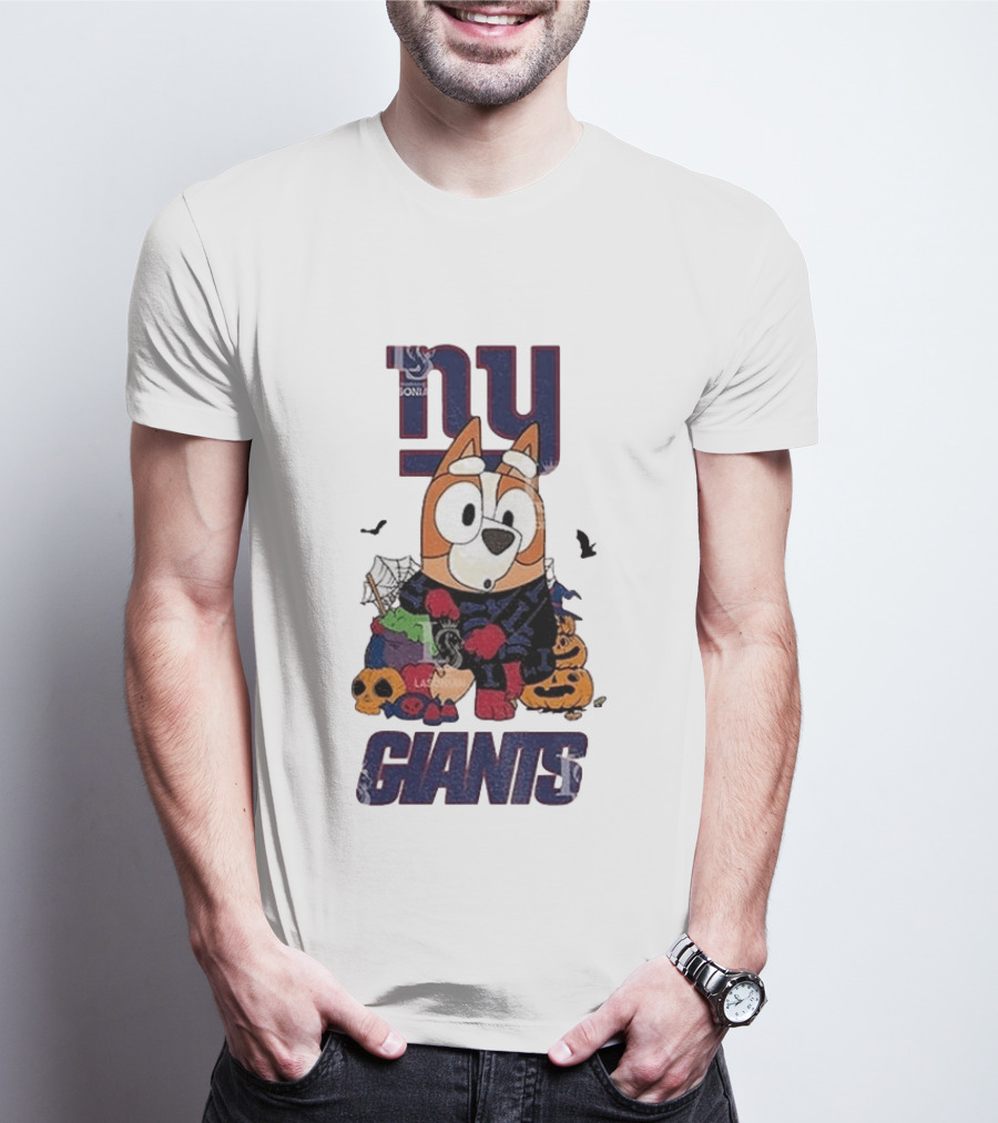 New York Giants Bluey Halloween 2026 Pumpkin Celebration T-Shirt