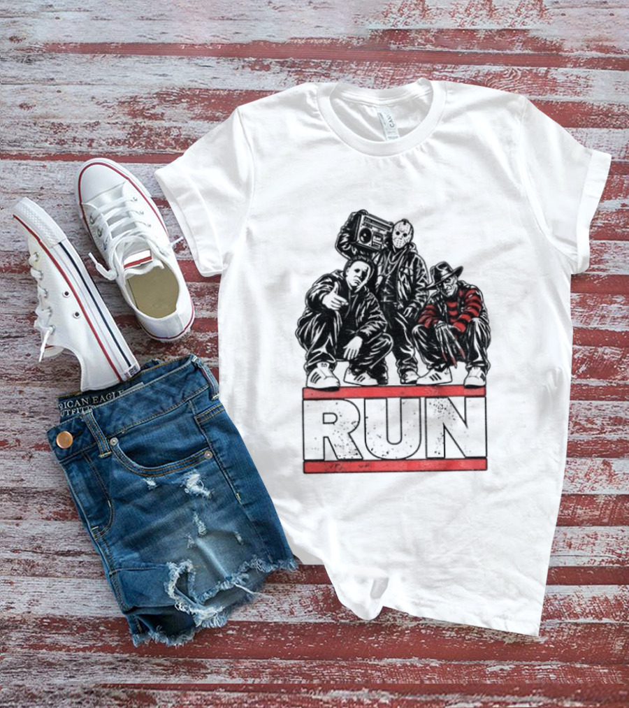Run Horror Hip Hop Michael Myers Jason Freddy T-Shirt