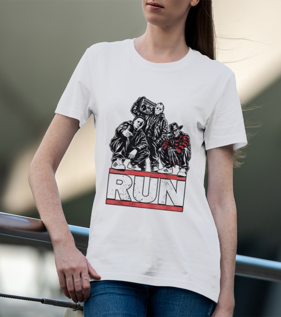 Run Horror Hip Hop Michael Myers Jason Freddy T-Shirt