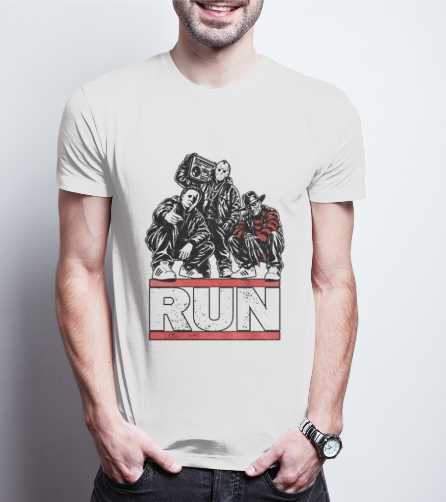 Run Horror Hip Hop Michael Myers Jason Freddy T-Shirt