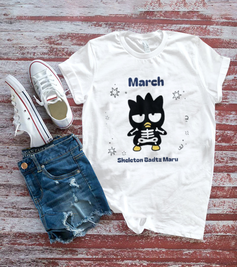 Sanrio Halloween Skeleton Badtz Maru March T-Shirt