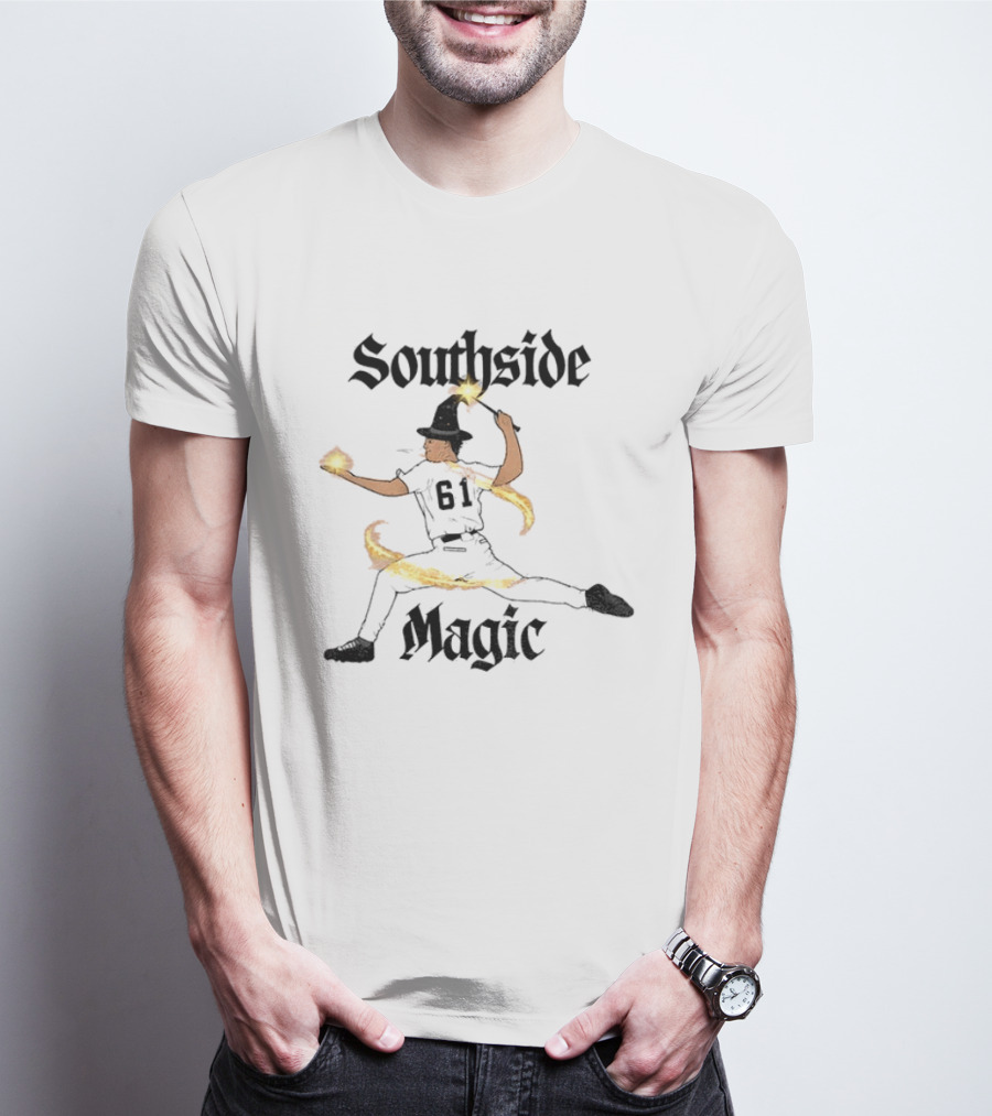Southside Magic Wizard Baseball Chicago White Sox Postseason 61 Mike Vasil T-Shirt