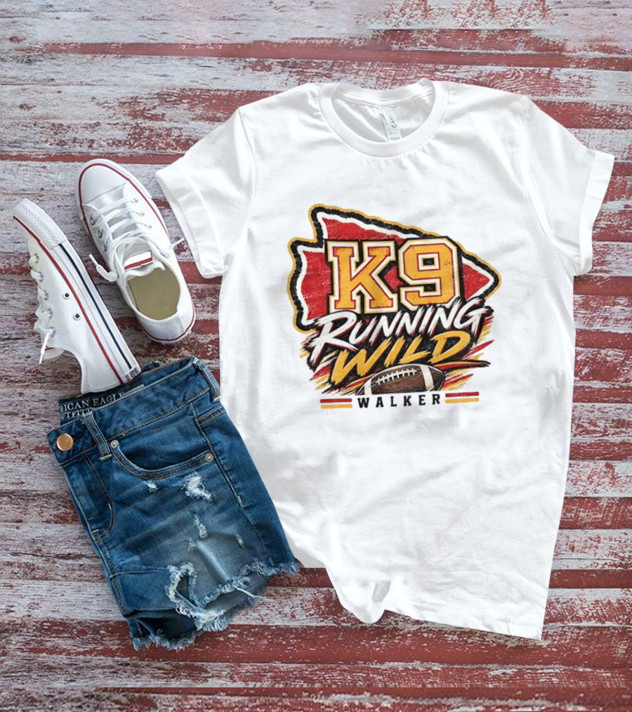 Walker K9 Running Wild Football Kansas City Sports Gameday T-Shirt