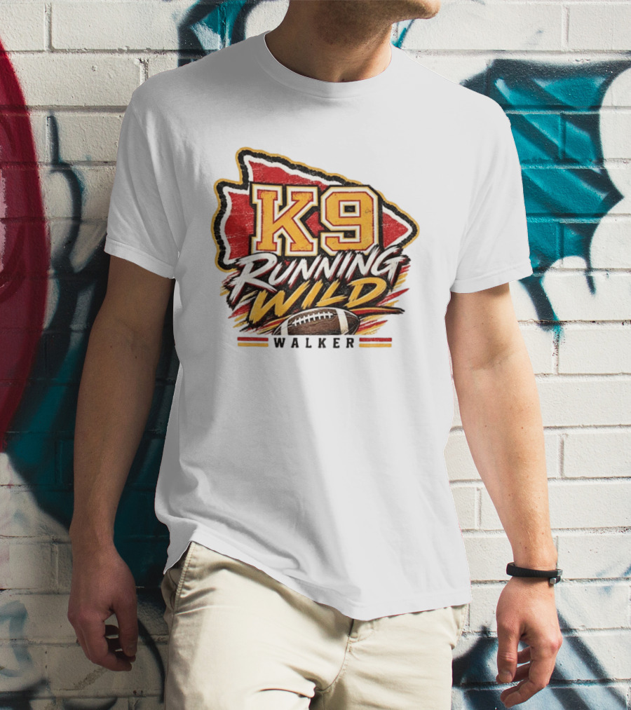 Walker K9 Running Wild Football Kansas City Sports Gameday T-Shirt