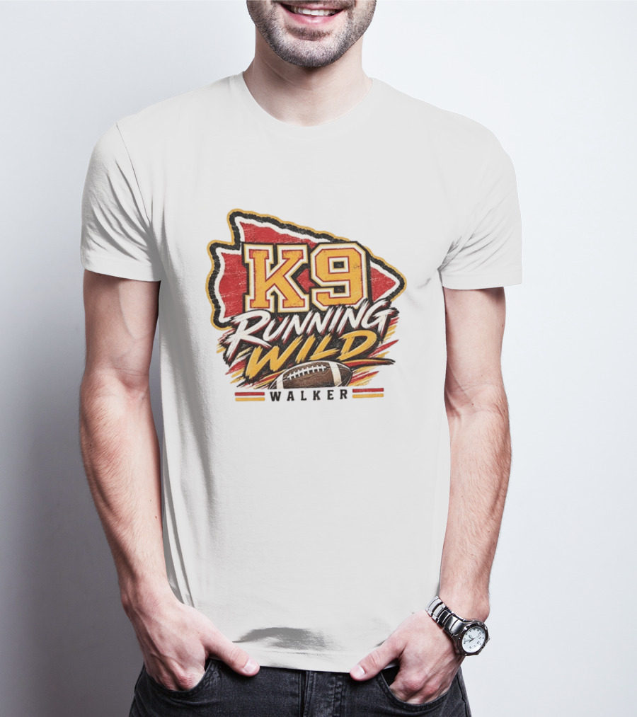Walker K9 Running Wild Football Kansas City Sports Gameday T-Shirt
