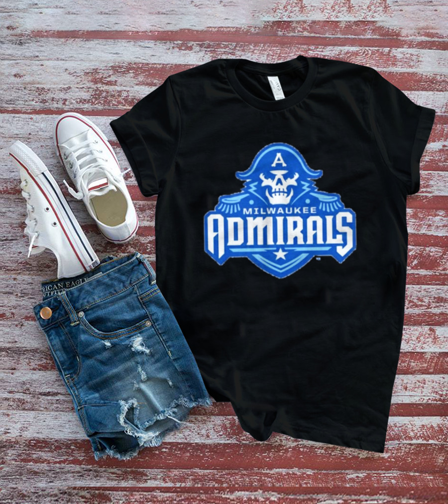 Milwaukee Admirals AHL Hockey Team Spooky Skeleton T-Shirt