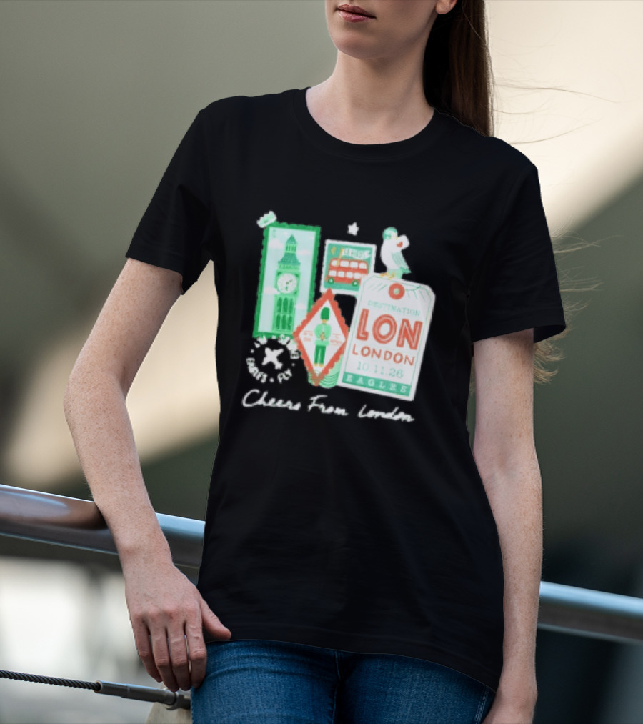Philadelphia Eagles Destination London 101126 Cheers London T-Shirt