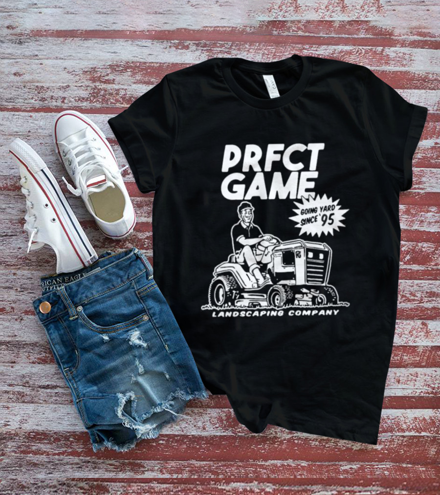 PRFCT Game Landscaping Company Going Yard Since '95 Vintage Mower T-Shirt