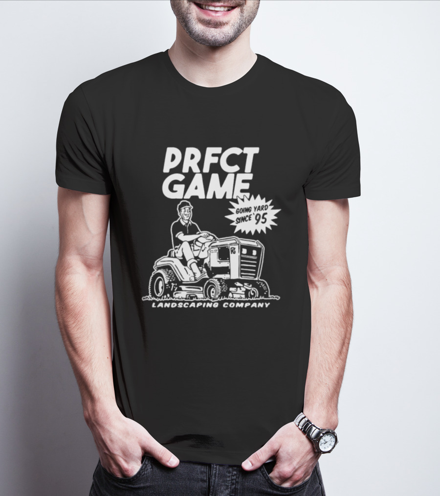 PRFCT Game Landscaping Company Going Yard Since '95 Vintage Mower T-Shirt