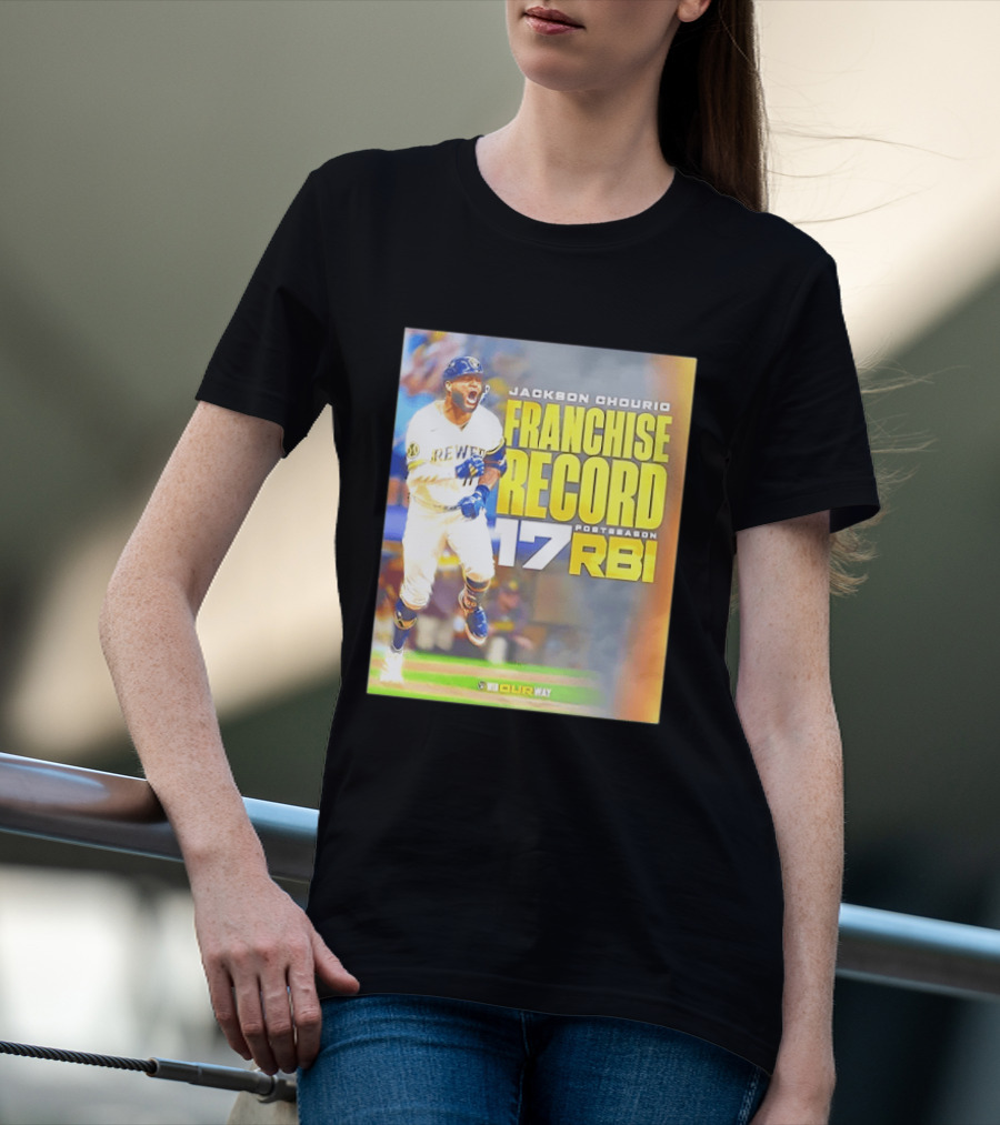 Jackson Chourio Franchise Record 17 RBI Postseason Milwaukee Brewers T-Shirt