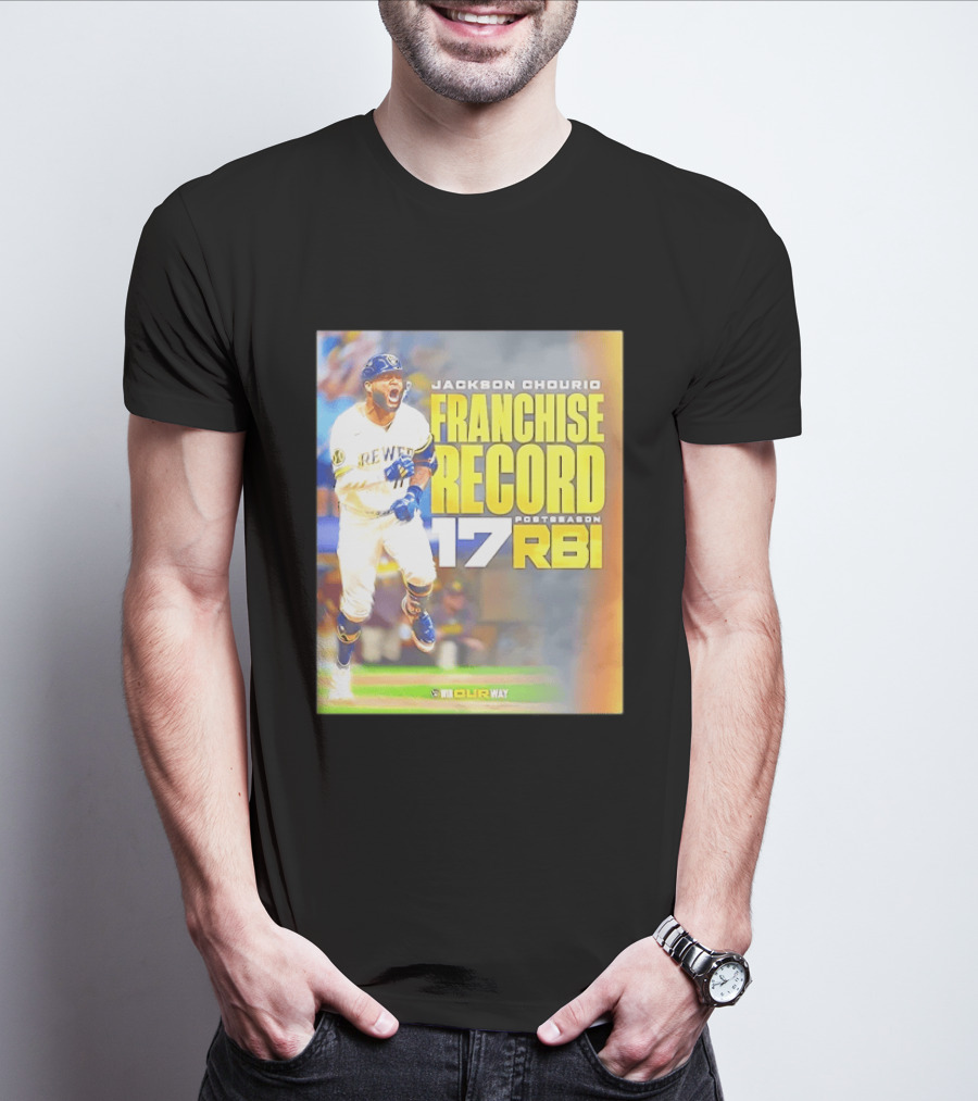 Jackson Chourio Franchise Record 17 RBI Postseason Milwaukee Brewers T-Shirt