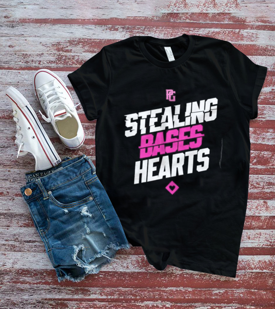 Stealing Bases Hearts Performance Pink Diamond T-Shirt