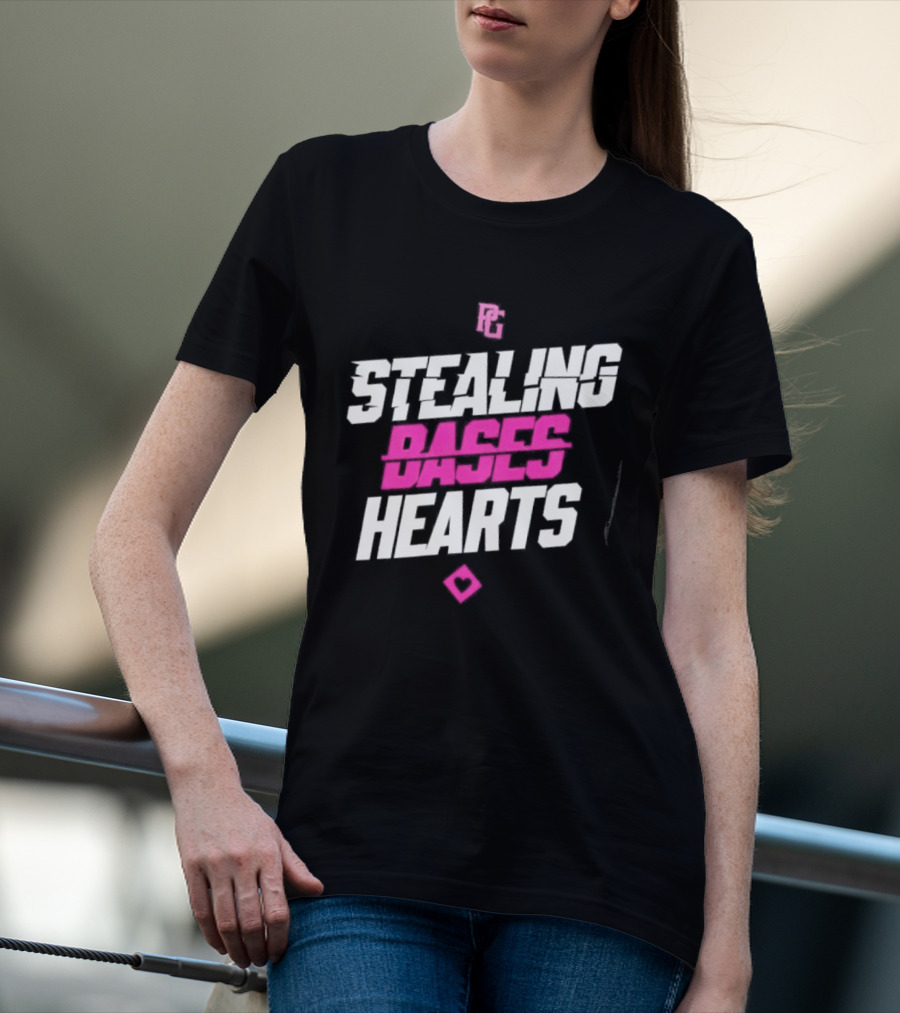 Stealing Bases Hearts Performance Pink Diamond T-Shirt