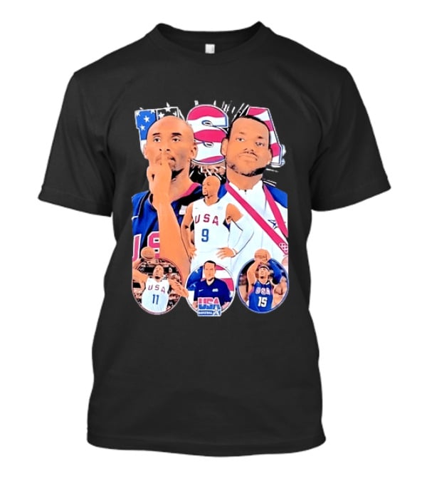 Kobe Bryant LeBron James USA Basketball Legends Iconic Team USA Moments T-Shirt