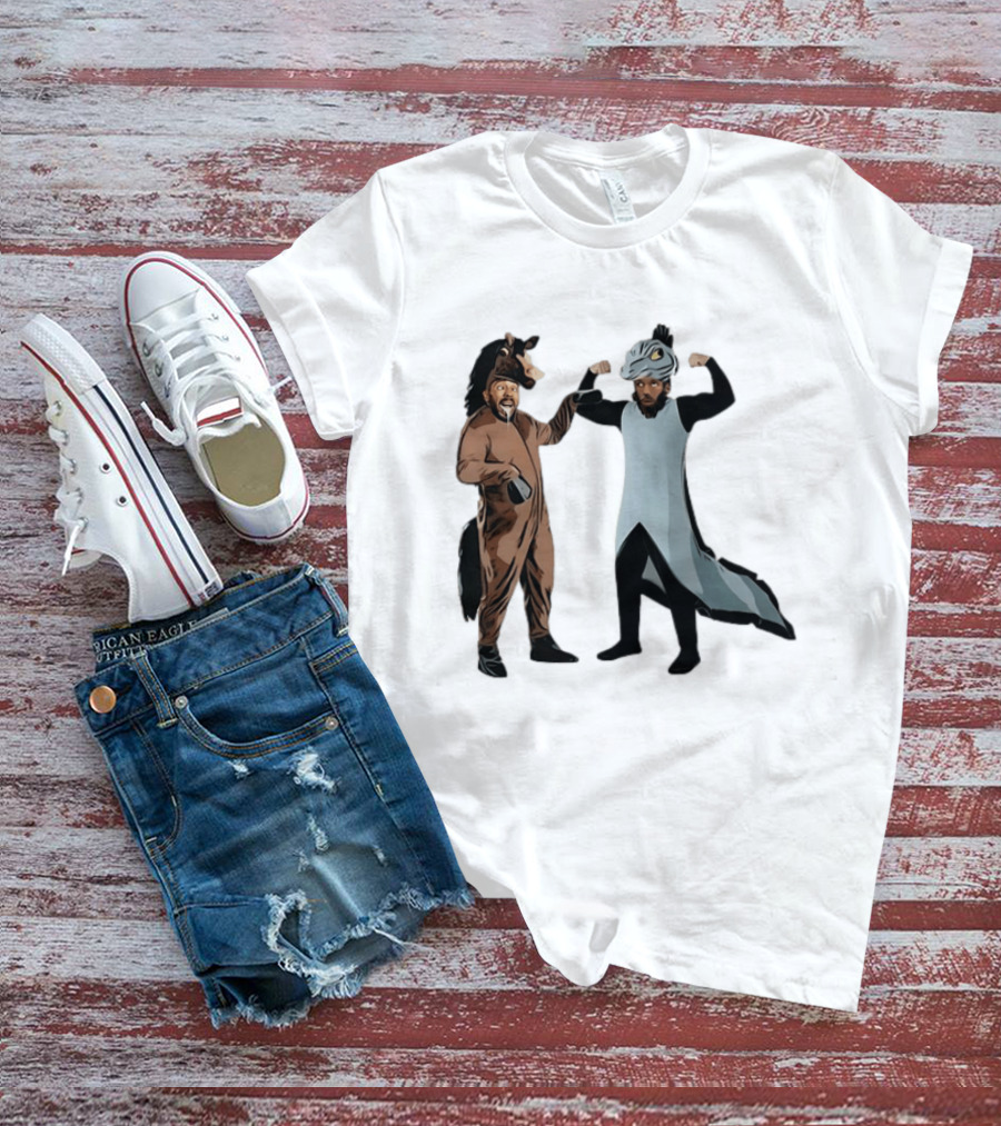 James Harden Joel Embiid Horse And Dinosaur Costumes Basketball Duo T-Shirt